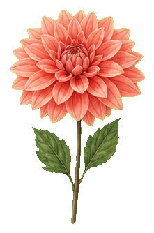 珊瑚大丽花 素材插图