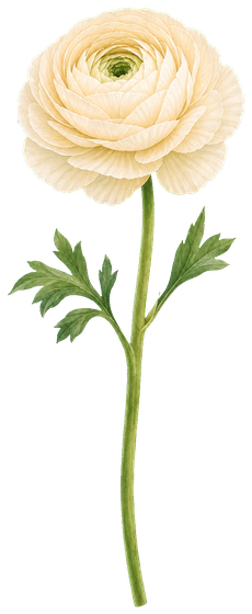 奶油花毛茛 素材插图